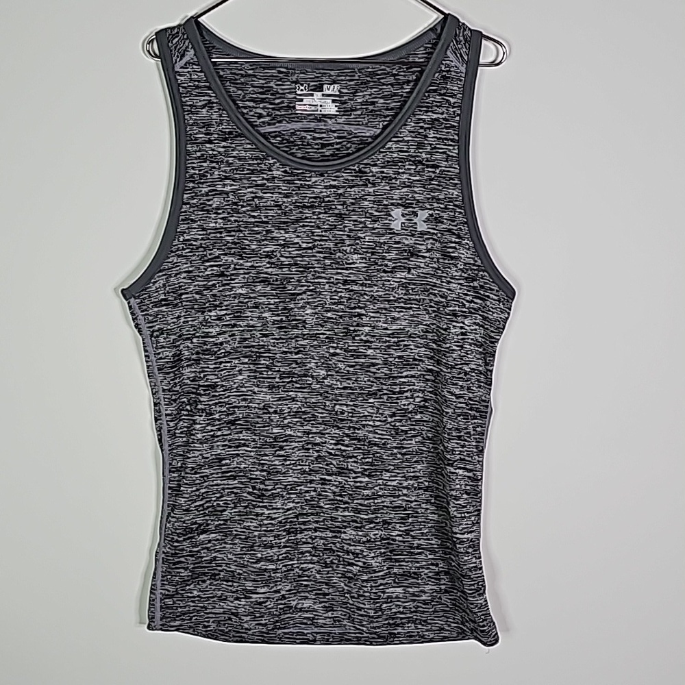 UNDER Armour small black and gray heatgear loose fit athletic jersey